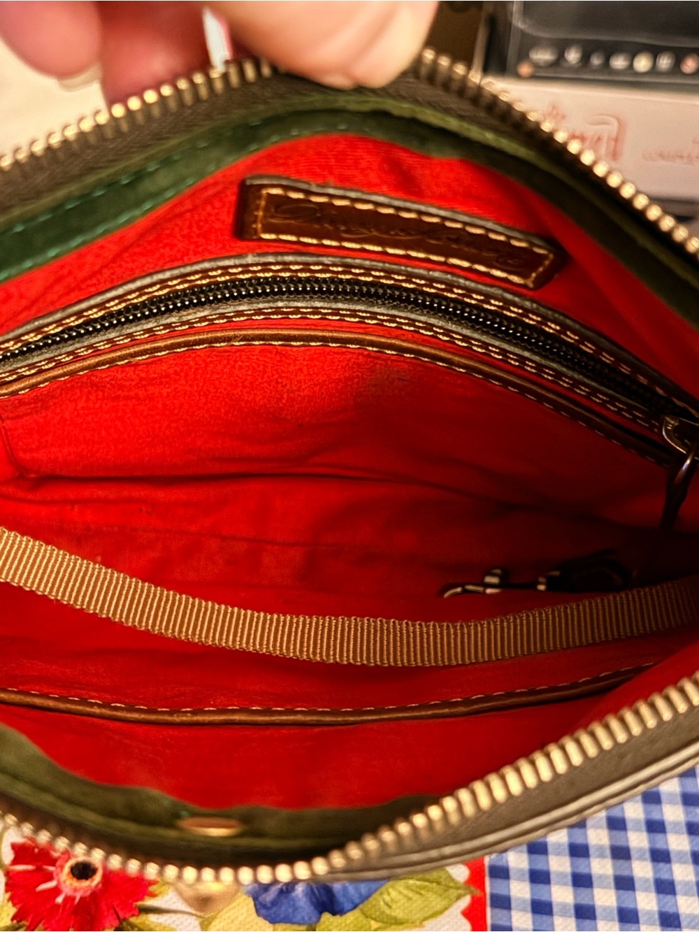 Dooney & Bourke Chestnut Messenger Letter Carrier Leather Crossbody Bag - Picture 4 of 6